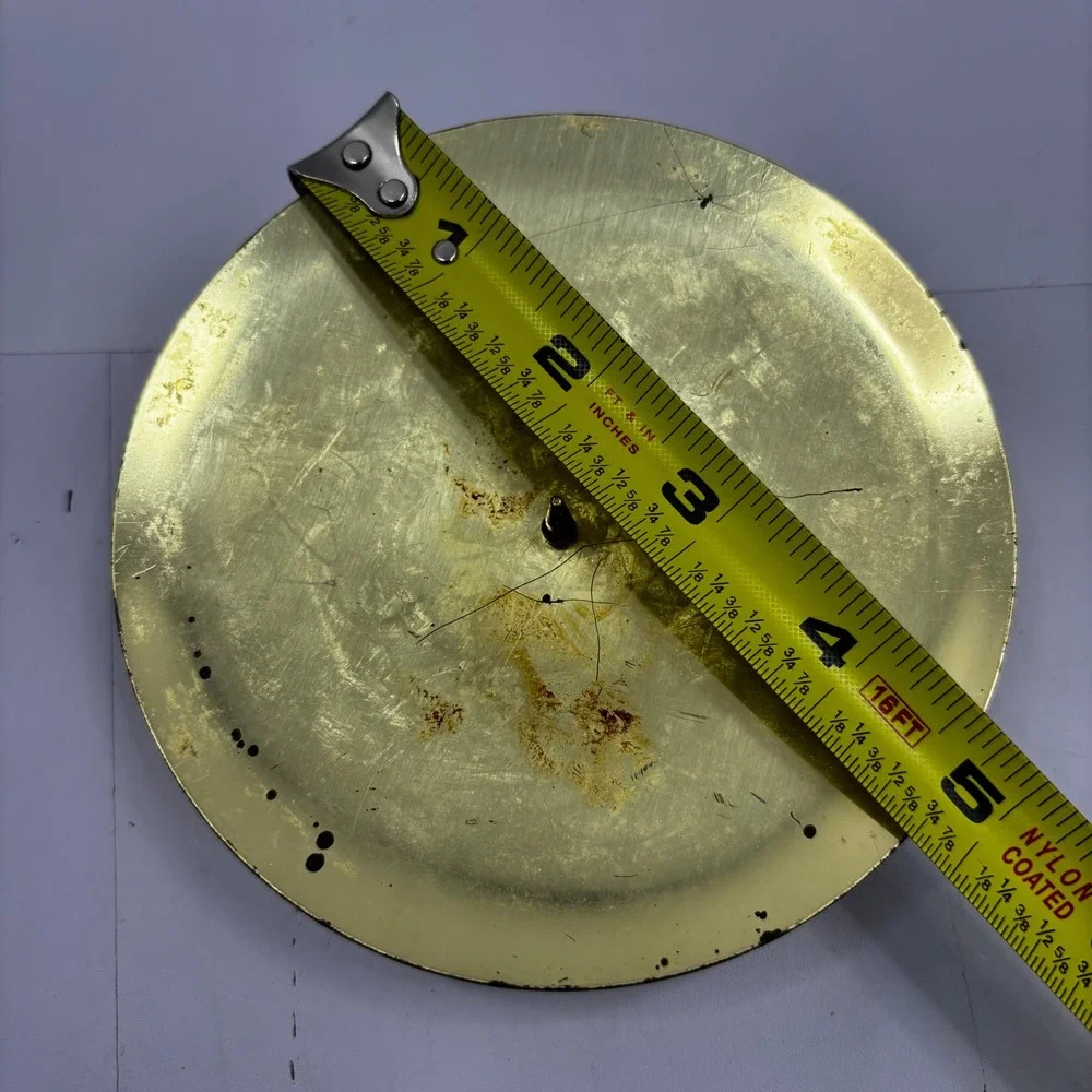 Vintage Brass Pillar‎ Candle Holders Set of 2 Spike Plate Pedestal Made in India